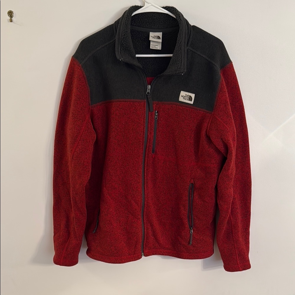 The North Face Red and Black Fleece Jacket